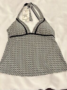 Converse One Star Swim Tankini Top Black and White Size M